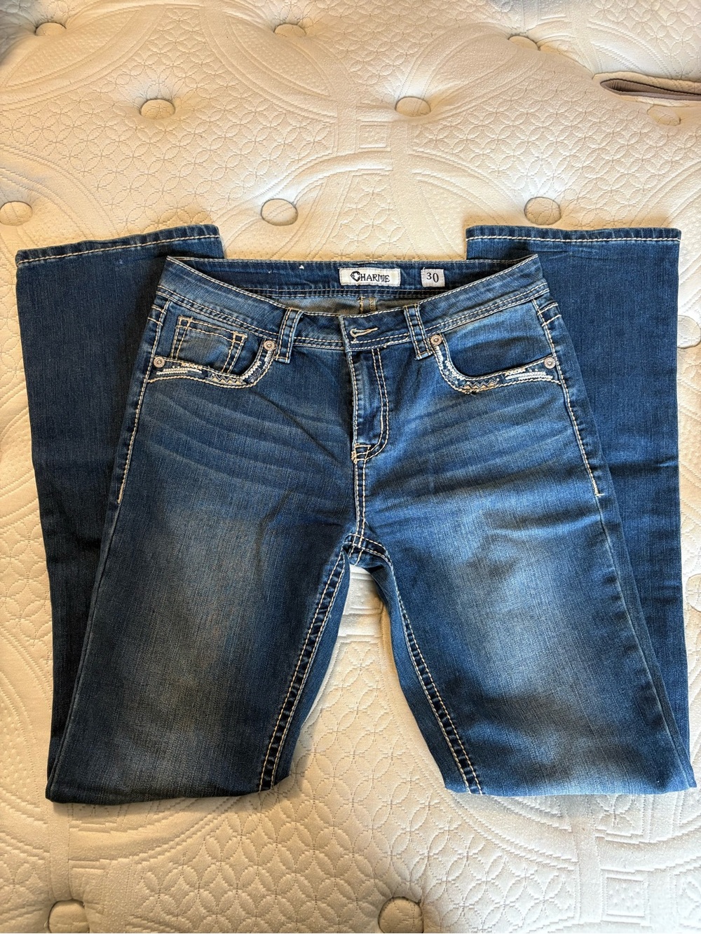 Charme Women's Mid-Rise Blue Jeans
